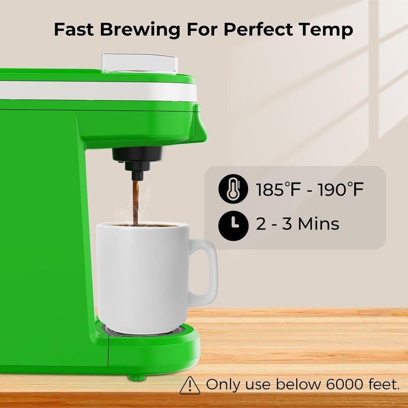 CHULUX Single Serve Coffee Maker, Small Single Cup Coffee Maker for K pod and Ground Coffee, Green - Image 3